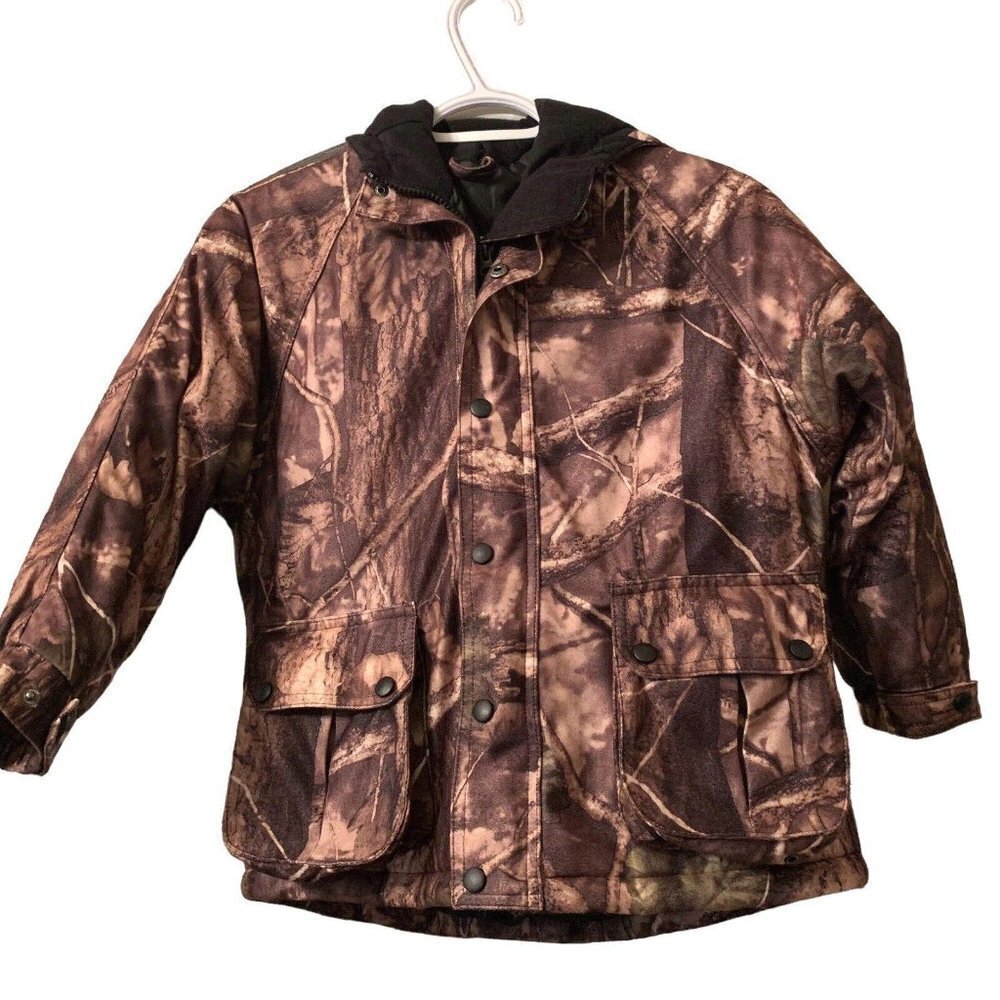 Supernatural Winter Jacket Youth Large Brown Camouflage Hooded Hiking Outdoor‌‌